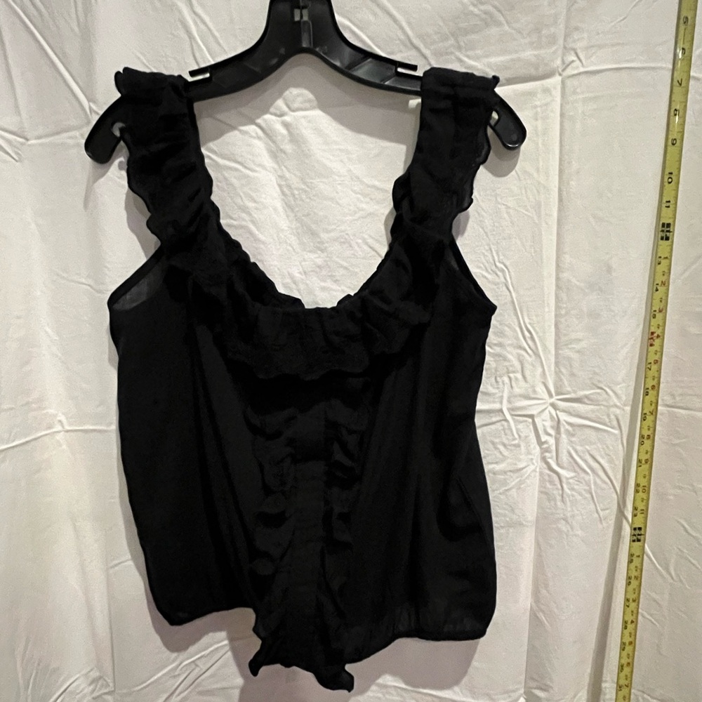Max Studio Elegant Black Ruffle Top
